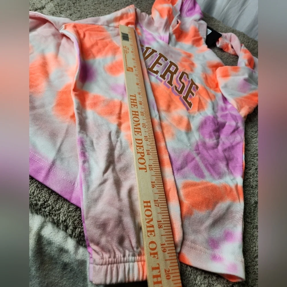 Converse XL Girl's All Over Print Tie-Dye Boxy Hoodie (Big Kids) Size XL